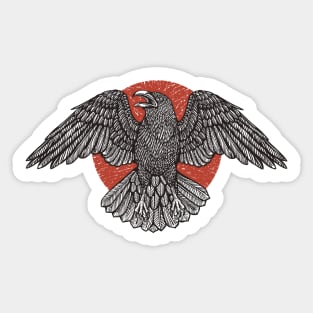 Rising Sun And Raven Sticker